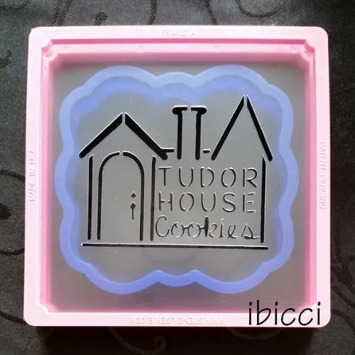Tudor House custom stencil - with cutter shown for sizing